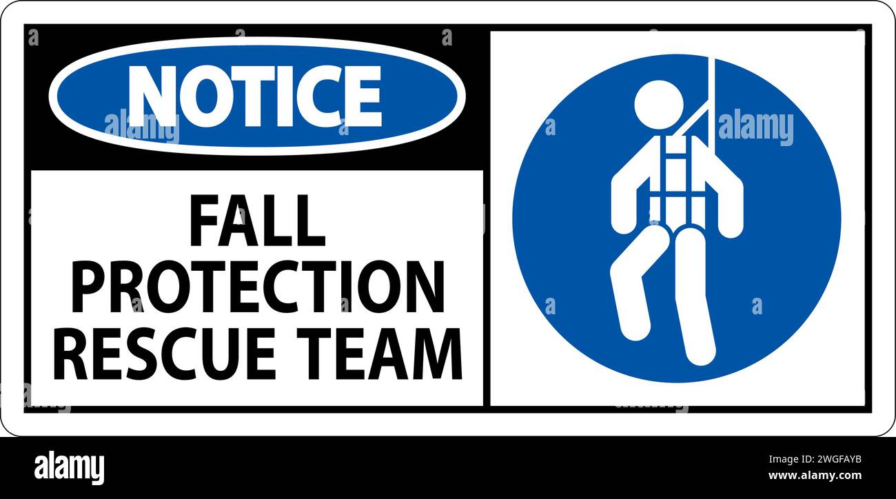 Fall Rescue Symbol Hard Hat Decals, Notice Fall Protection Rescue Team Stock Vector Image ...