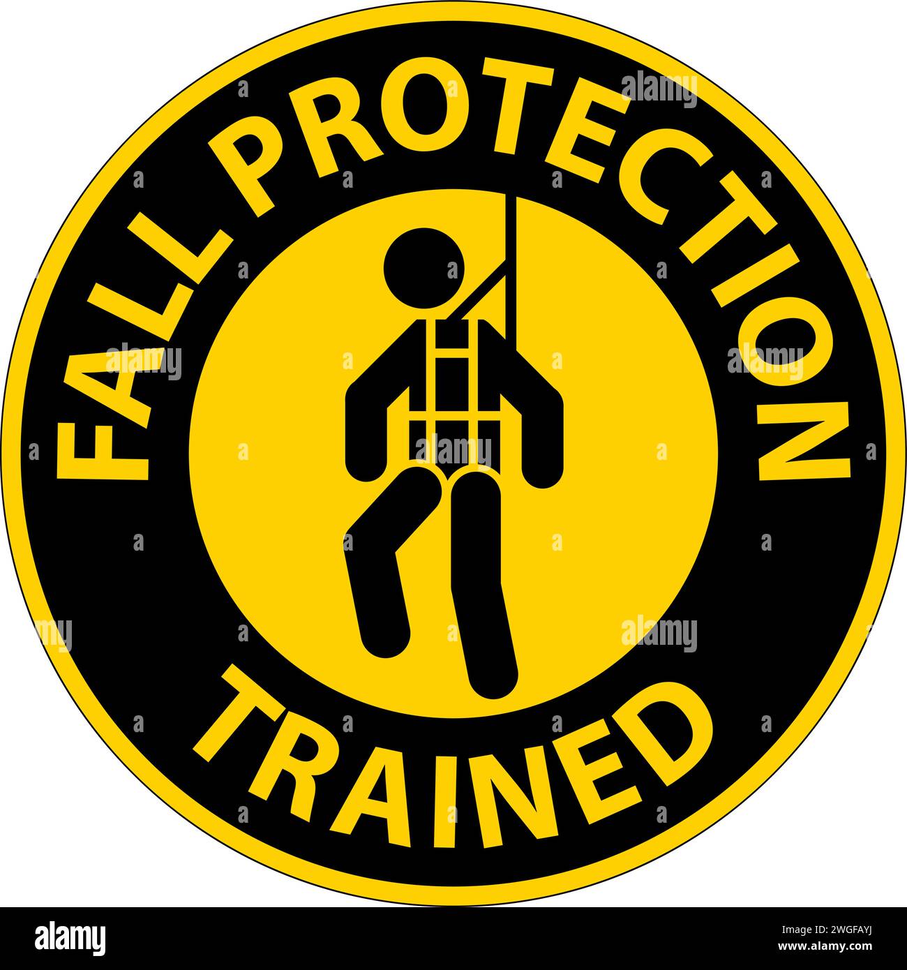 Hard Hat Decals, Fall Protection Trained Stock Vector Image & Art - Alamy