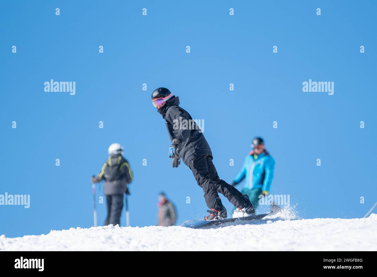 Grandvalira, Andorra: 2024 February 5 : Skier on the slopes of