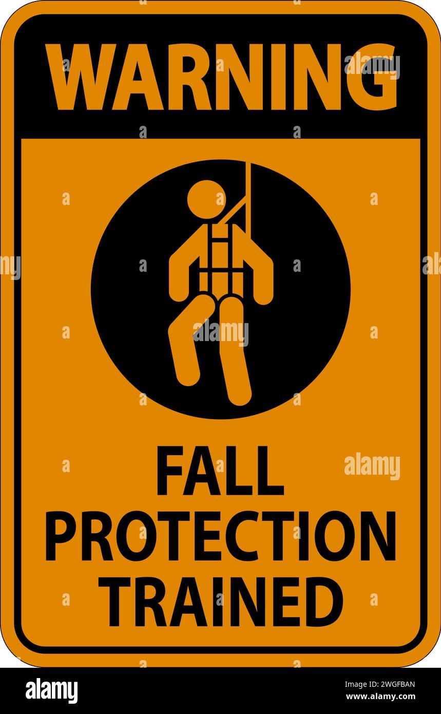 Hard Hat Decals, Warning Fall Protection Trained Stock Vector Image