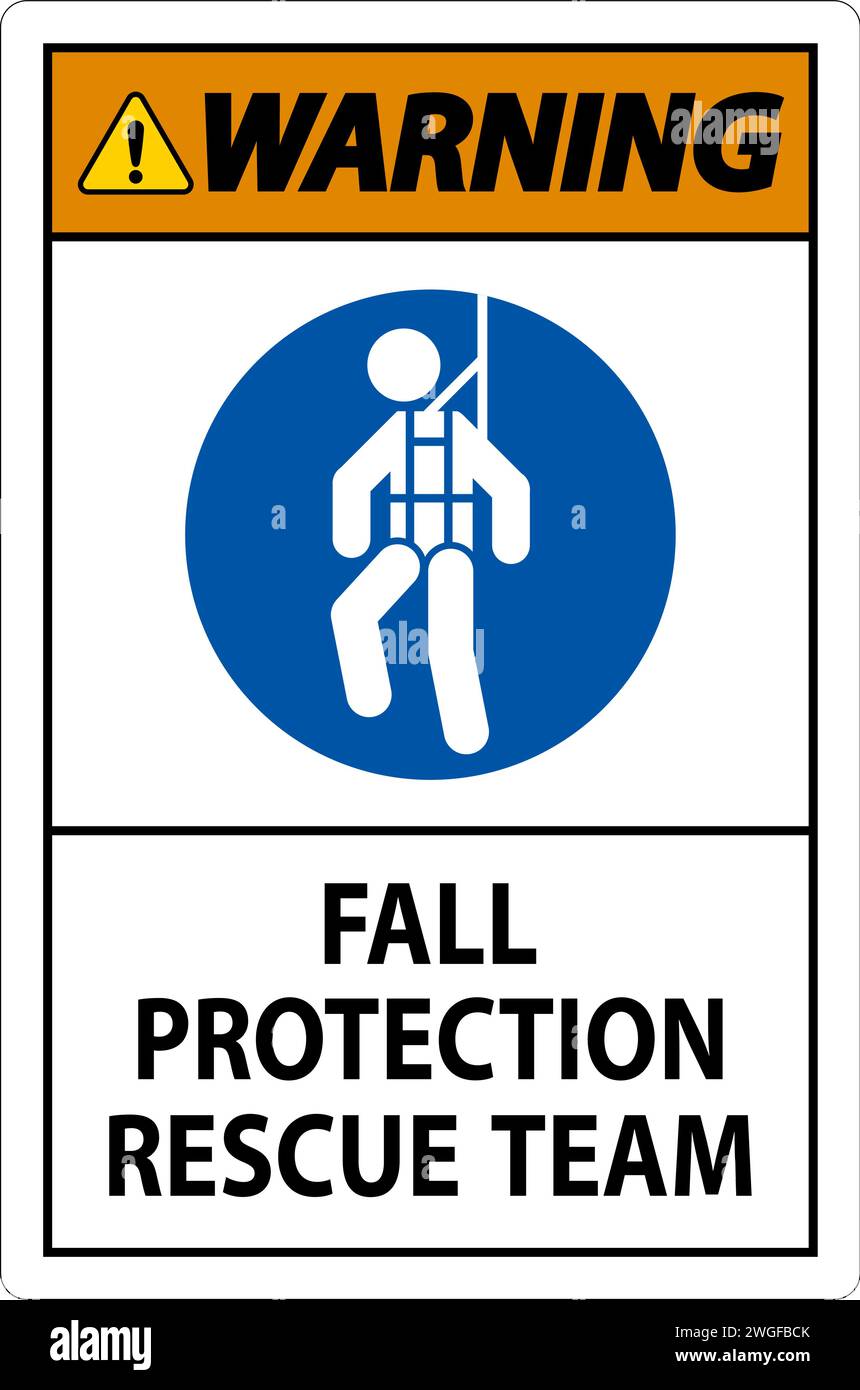 Hard Hat Decals, Warning Fall Protection Rescue Team Stock Vector Image