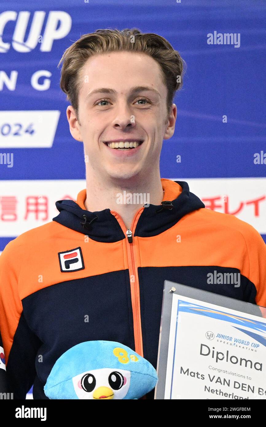 Aomori, Japan. Credit MATSUO. 4th Feb, 2024. Mats VAN DEN BOS (NED) Speed Skating ISU Junior