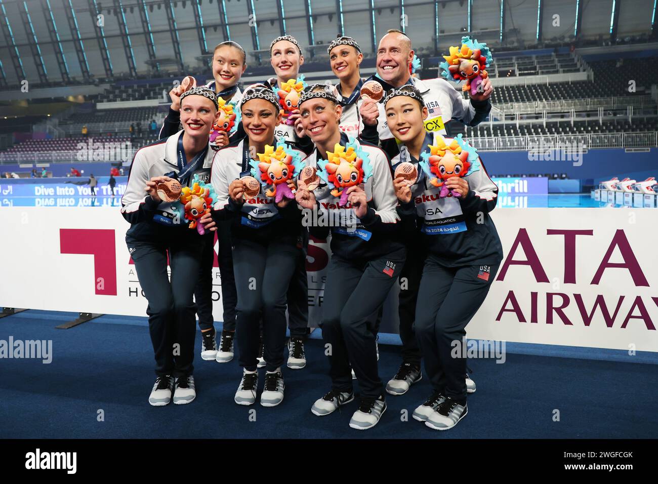 Doha, Qatar. 4th Feb, 2025. United States team group (USA) Artistic