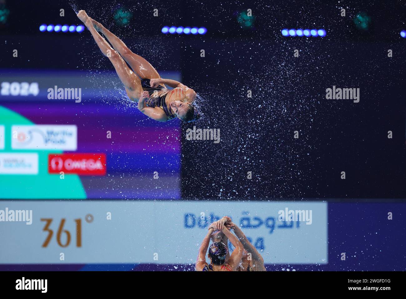 Doha, Qatar. 4th Feb, 2024. China team group (CHN) Artistic Swimming