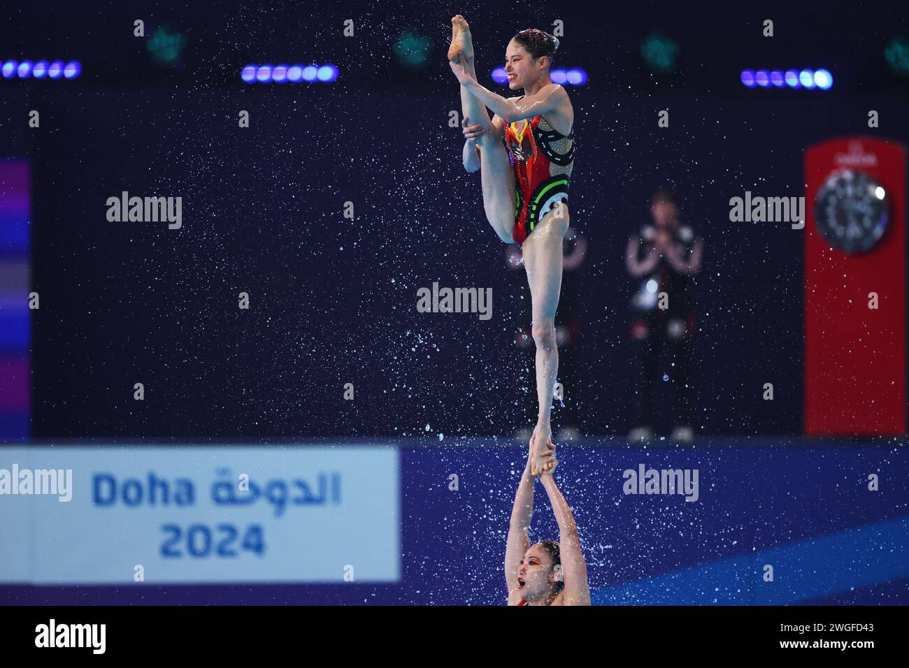 Doha, Qatar. 4th Feb, 2024. Japan team group (JPN) Artistic Swimming