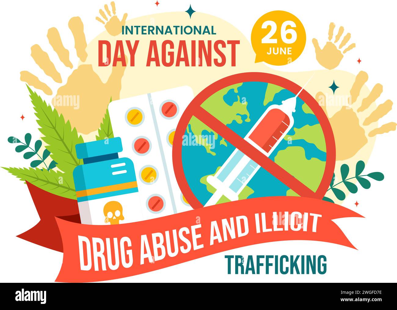 International Day Against Drug Abuse And Illicit Trafficking Vector ...