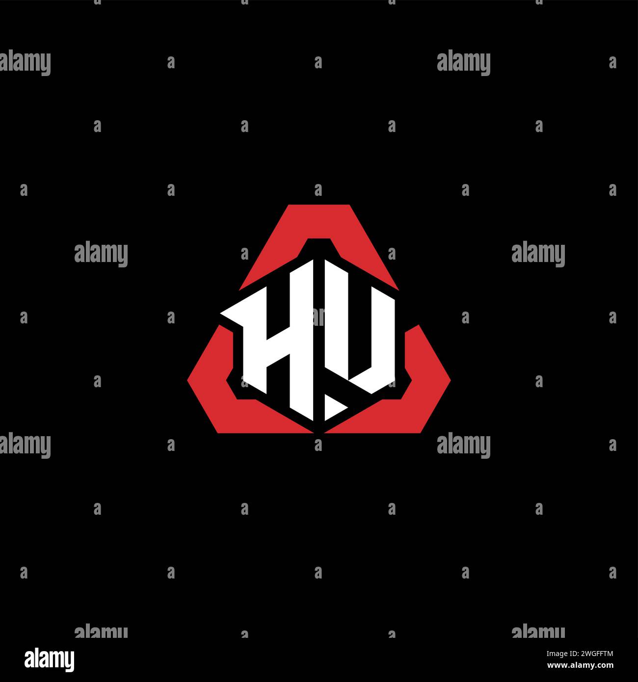 HU initial logo modern and futuristic concept for esport or gaming logo Stock Vector