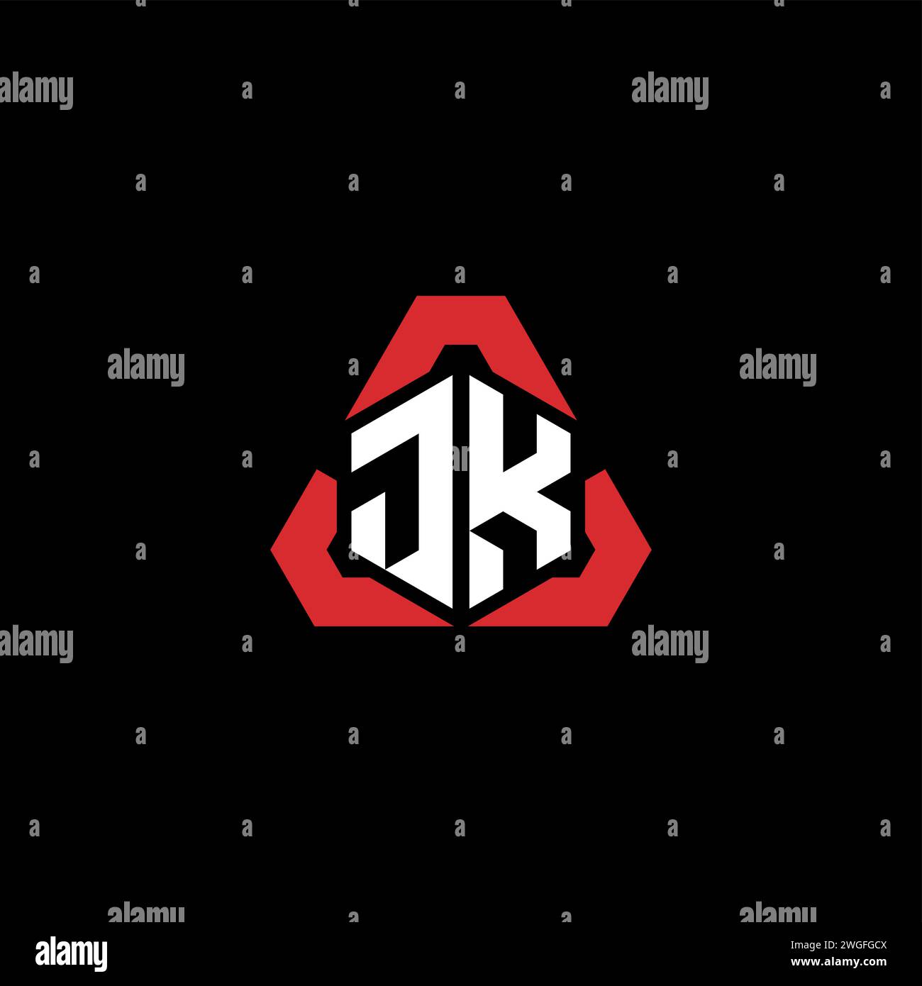 JK initial logo modern and futuristic concept for esport or gaming logo Stock Vector