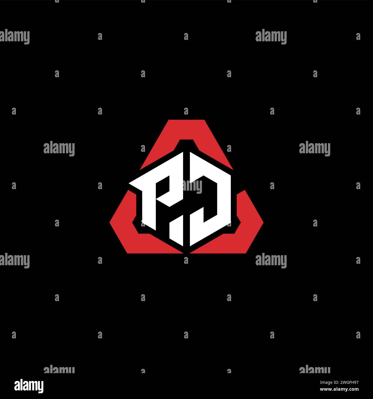 PJ initial logo modern and futuristic concept for esport or gaming logo Stock Vector