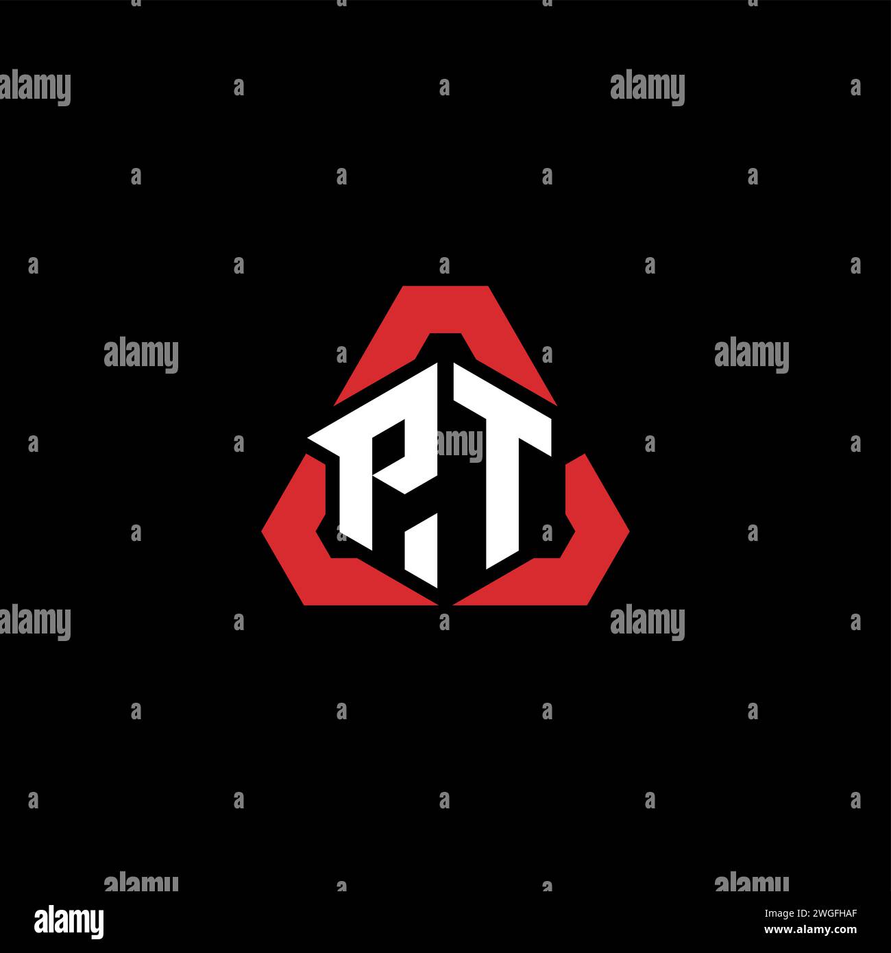 PT initial logo modern and futuristic concept for esport or gaming logo Stock Vector