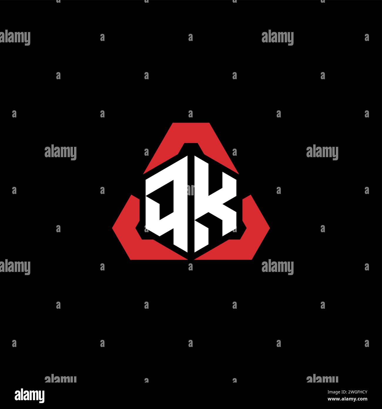 QK initial logo modern and futuristic concept for esport or gaming logo Stock Vector