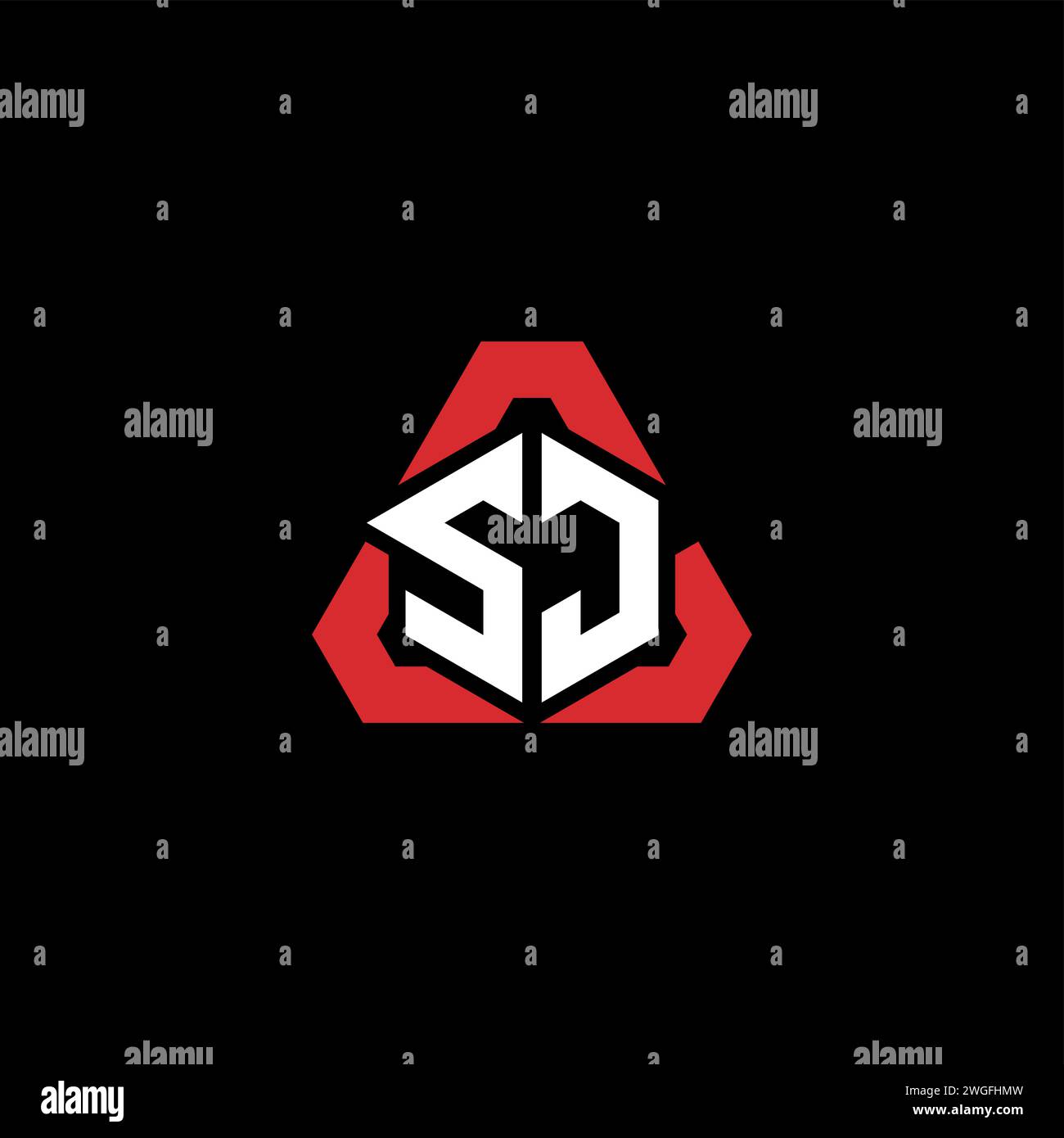 SJ initial logo modern and futuristic concept for esport or gaming logo Stock Vector