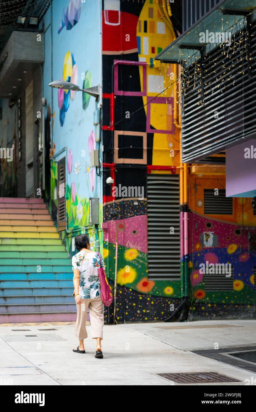 Walking up colorful rainbow stairs hi-res stock photography and images ...