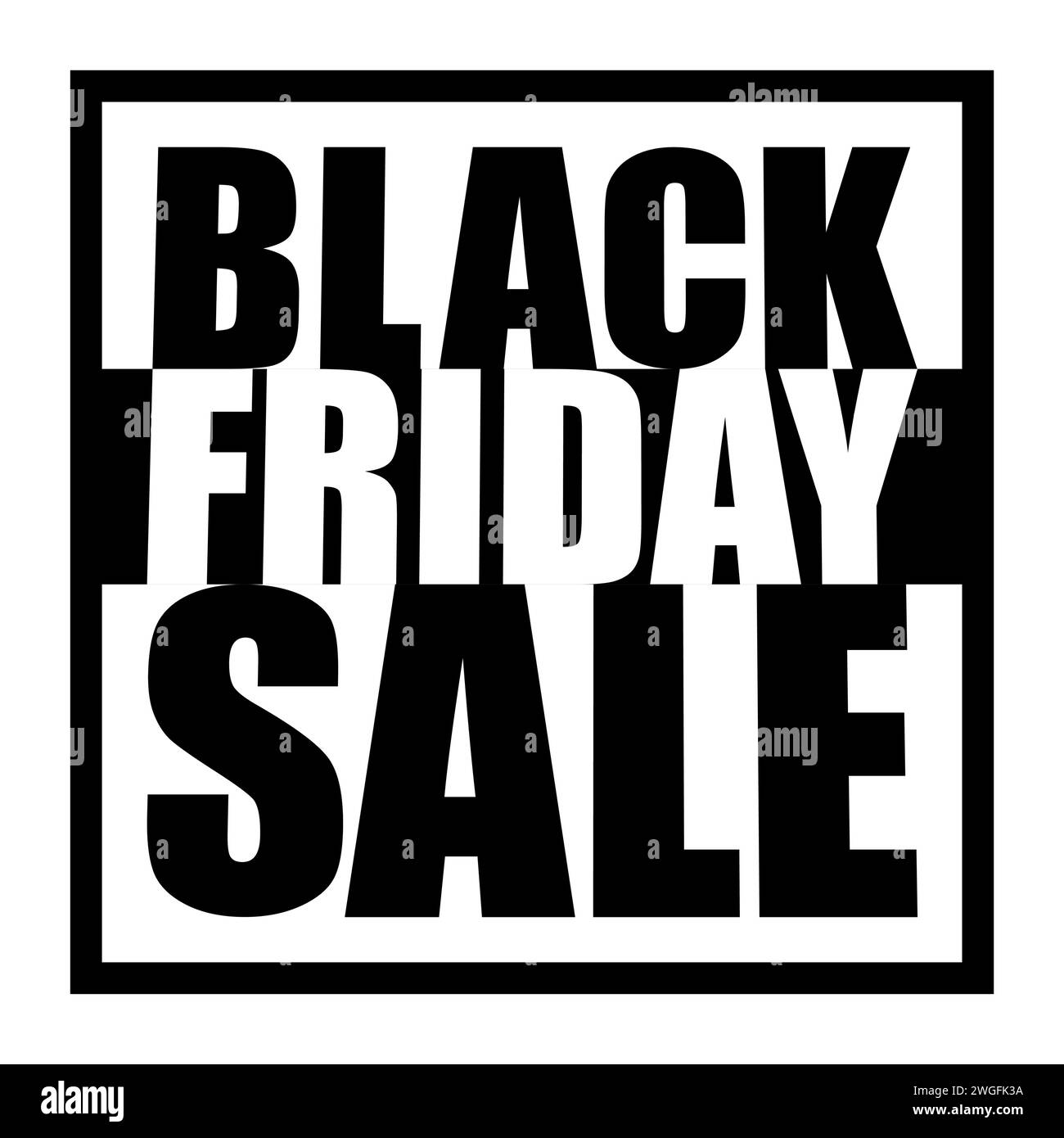Black Friday Sale sign isolated on white, vector illustration Stock