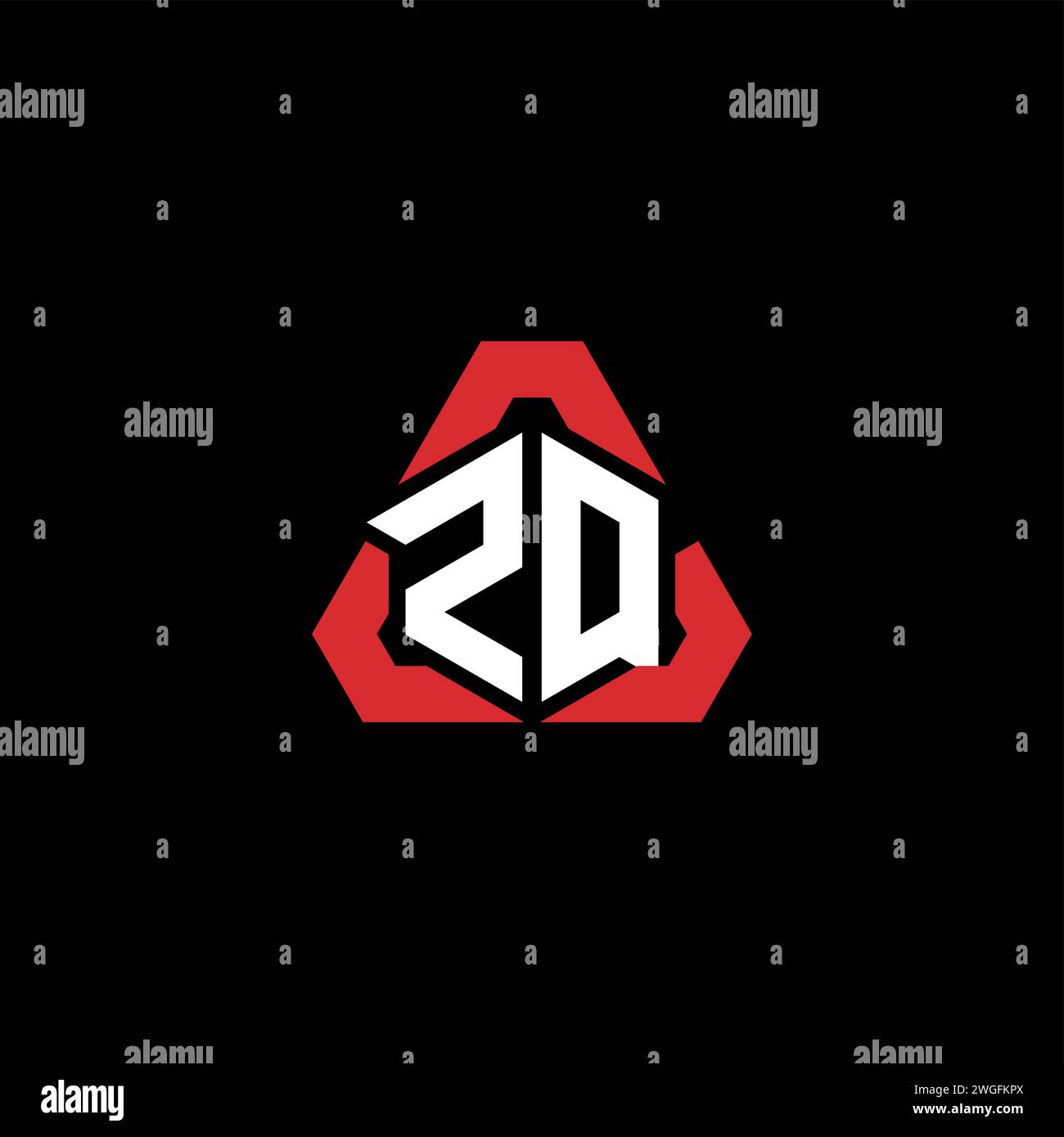 ZQ initial logo modern and futuristic concept for esport or gaming logo Stock Vector