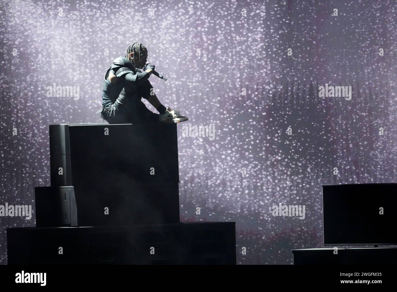 Travis Scott performs a medley during the 66th annual Grammy Awards on