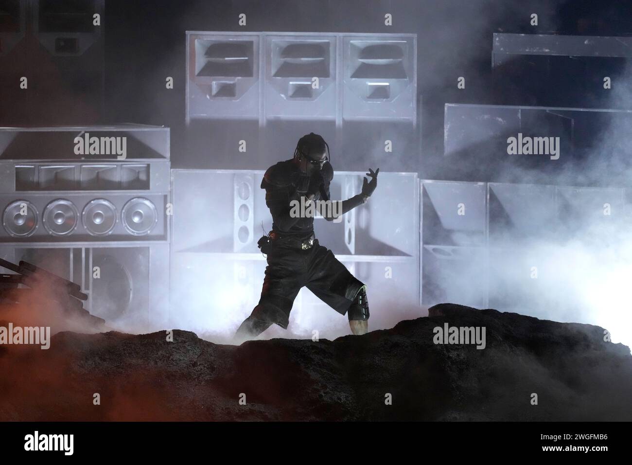 Travis Scott performs a medley during the 66th annual Grammy Awards on