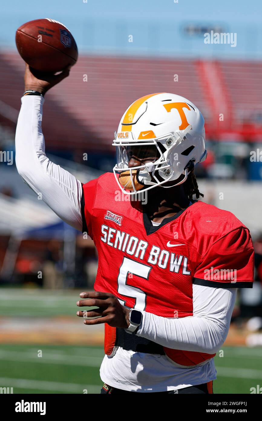American quarterback Joe Milton III of Tennessee (5) runs through