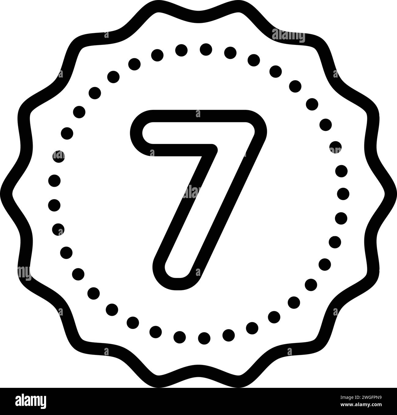 Icon for seventh,number Stock Vector
