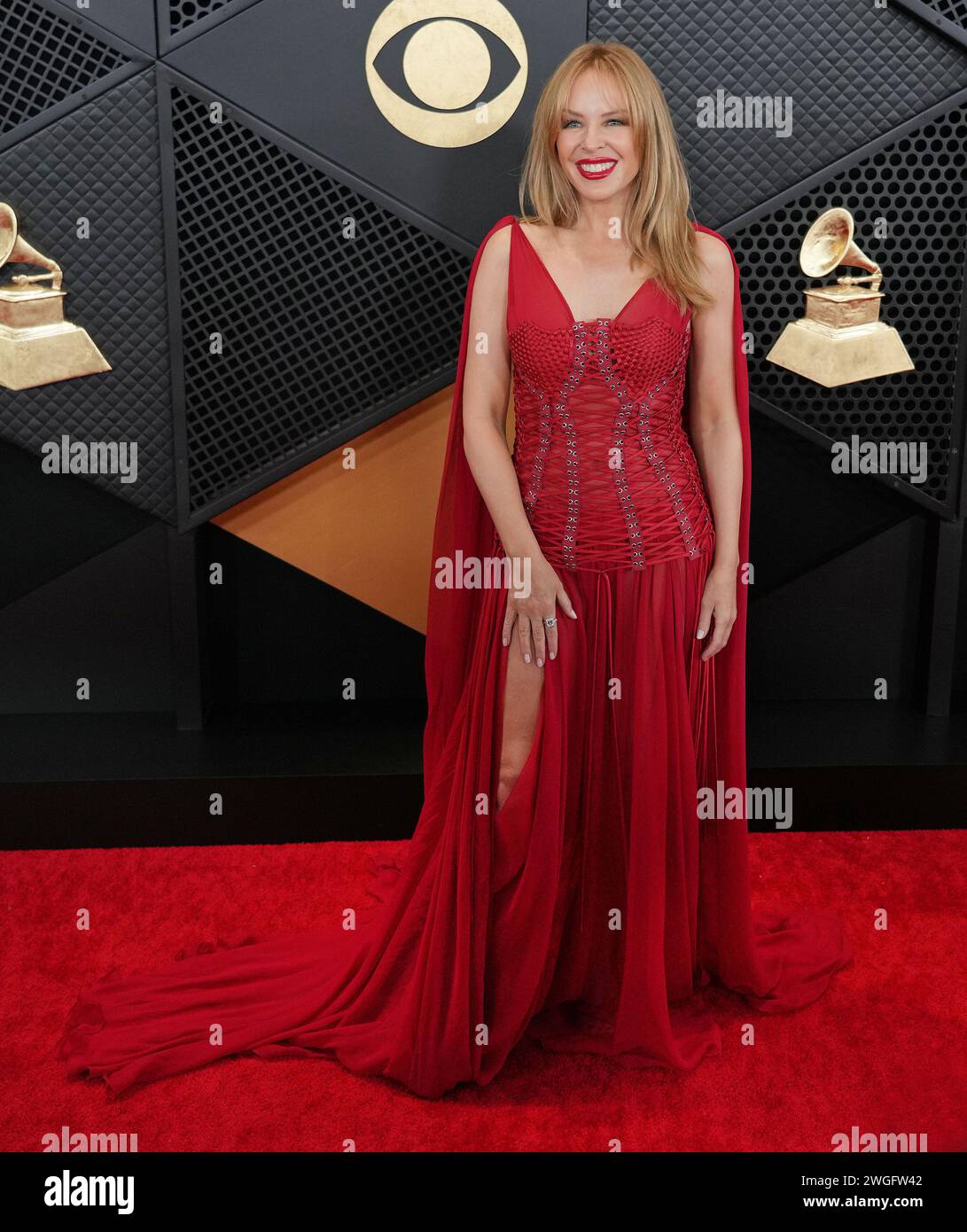 Los Angeles, USA. 04th Feb, 2024. Kylie Minogue arrives at the 66th Annual  Grammy Awards held at the Crypto.com Arena in Los Angeles, CA on Sunday,  ?February 4, 2024. (Photo By Sthanlee