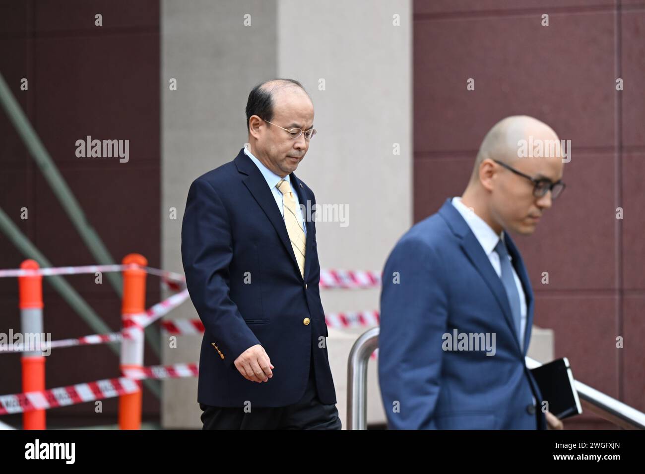 Canberra, Australia. 05th Feb, 2024. Chinese Ambassador to Australia Xiao Qian leaves after a