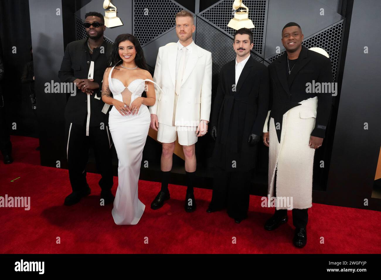 Pentatonix, from left, Kevin Olusola, Kirstin Maldonado, Scott Hoying