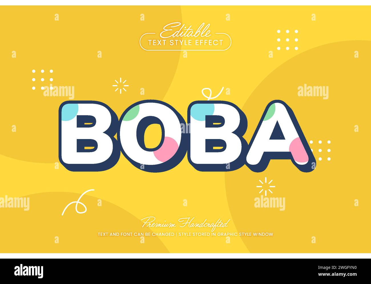 Playful 3D vector text effect graphic style. Editable vector headline and title template. Stock Vector