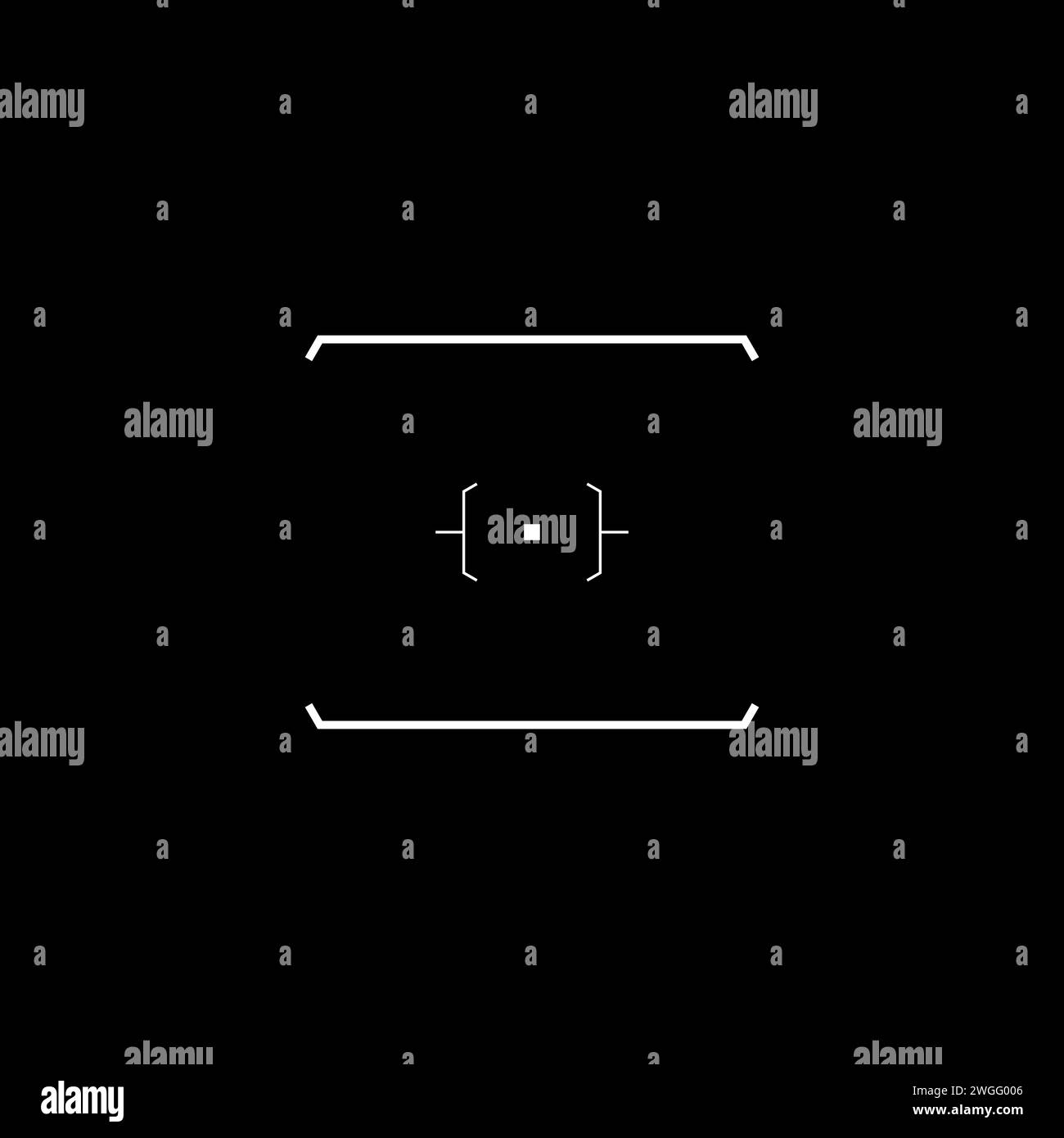 Cyberpunk target, cyber aim, rectangle HUD sight Stock Vector