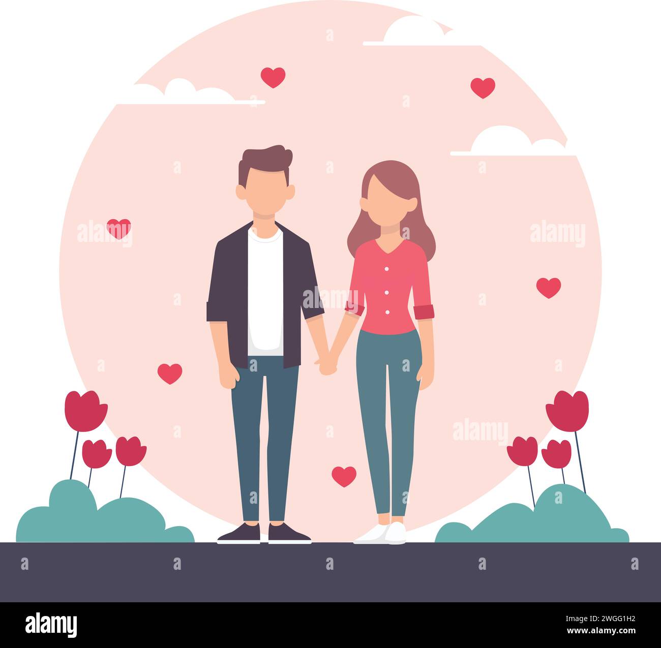 Illustration of a couple holding hand Stock Vector Image & Art - Alamy
