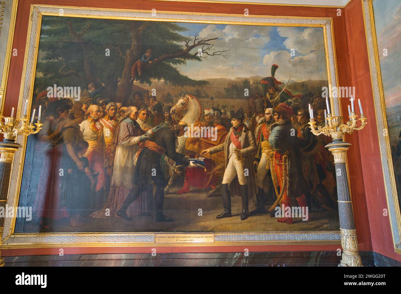 Versailles palace, Versailles,  France, 08.18.2023 painting of Napoleon Bonaparte (1769-1821) Receiving the Keys of Vienna at the Schloss Schonbrunn, Stock Photo