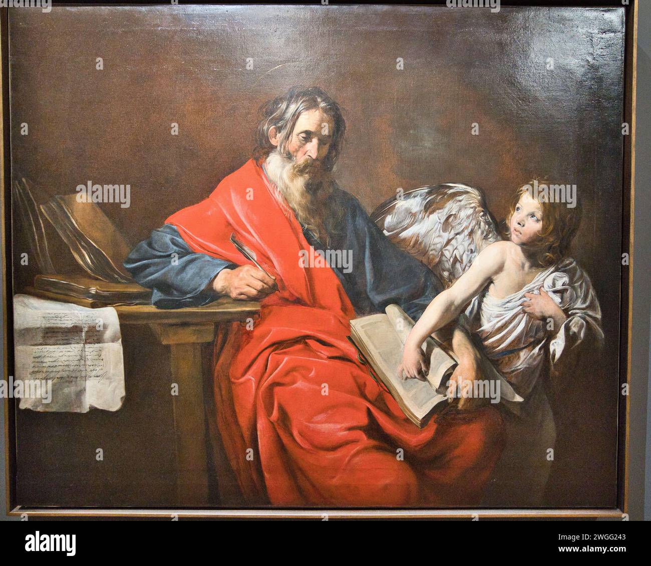 Versailles palace, Versailles,  France, 08.18.2023 Valentin De Boulogne Saint Matthew Painting Stock Photo