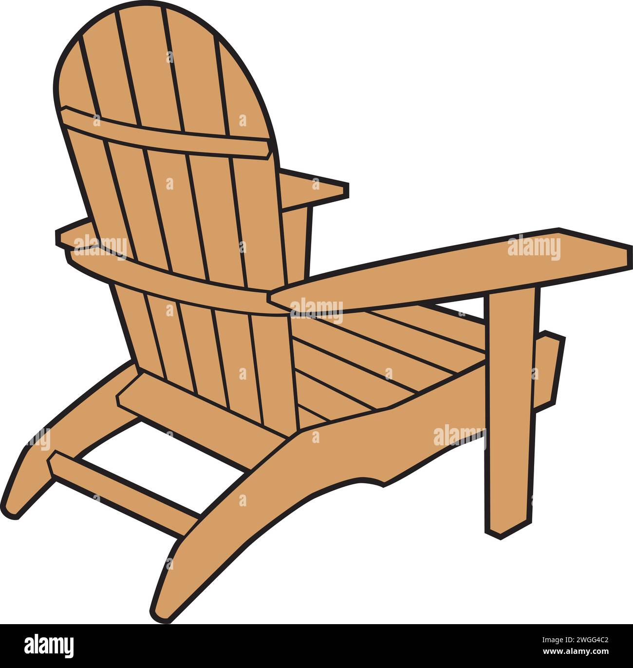 Adirondack Chair Color Vector Illustration Stock Vector Image & Art Alamy