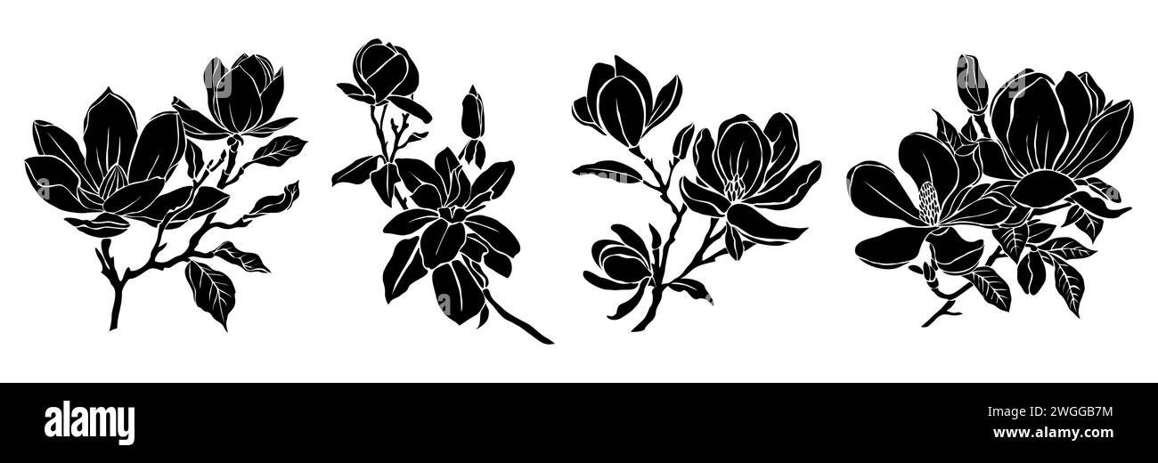 Magnolia flower tattoo hi-res stock photography and images - Alamy