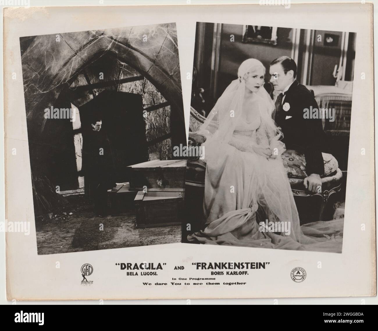 Dracula Bela Lugosi Tod Browning and Frankenstein Stock Photo