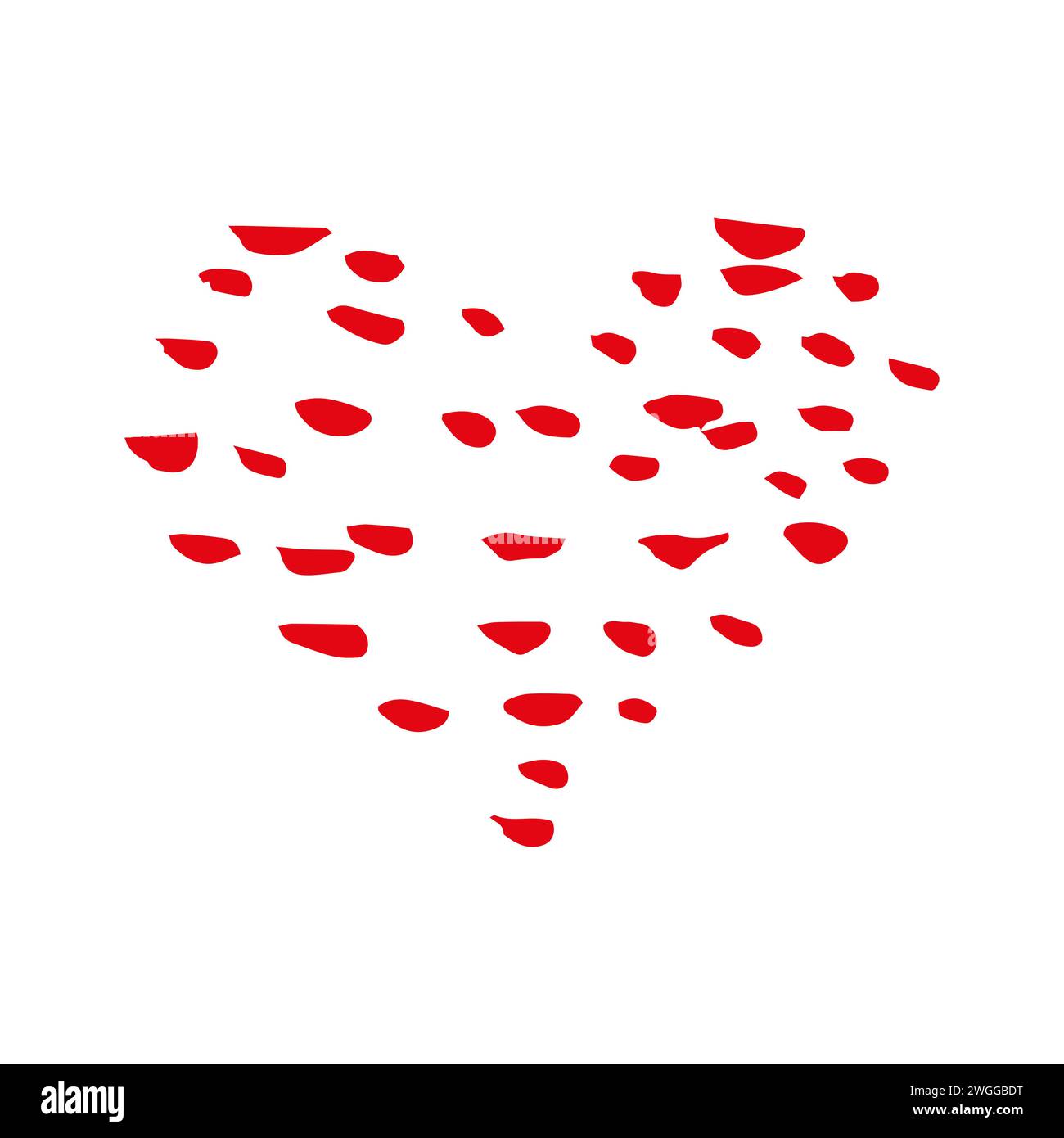 Heart hand drawn doodle, sketch red color, vector Stock Vector Image ...