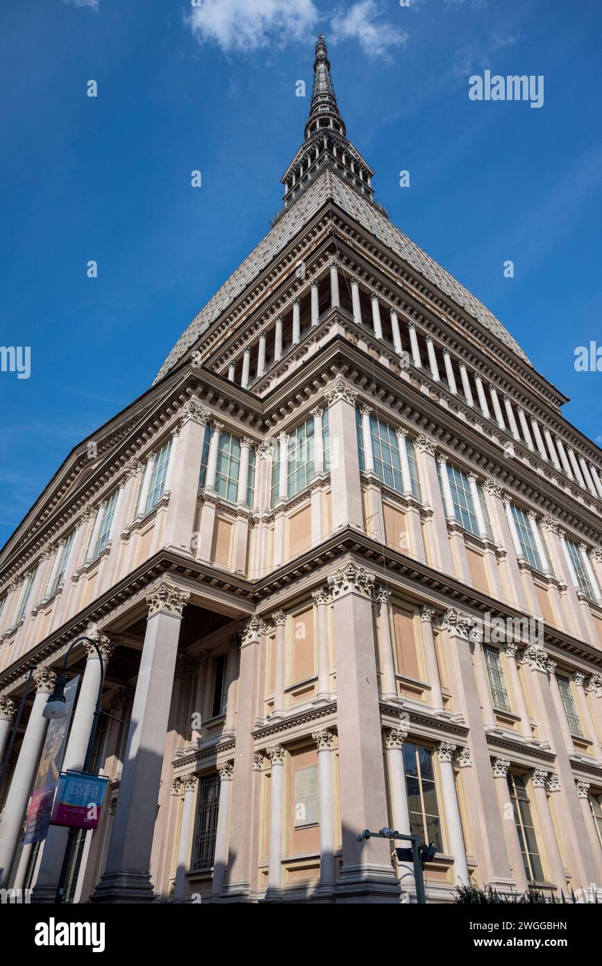 Mole Antonelliana, Turin, Italy - 28 July 2023. View of the Mole