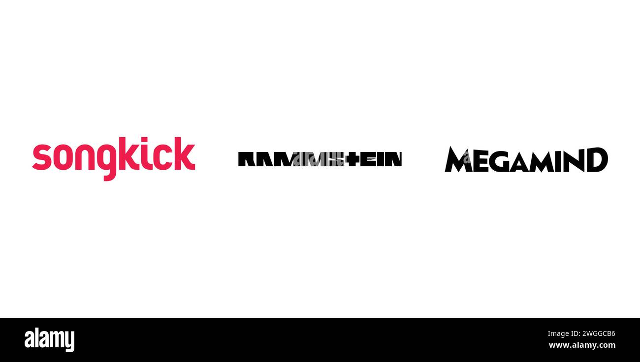 Rammstein, Megamind, Songkick. Vector illustration, editorial logo. Stock Vector