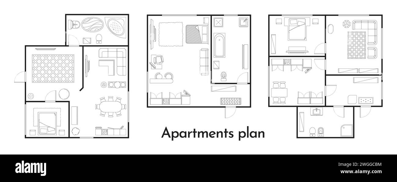 Apartment plan. Room floor plan with furniture and window, home, office