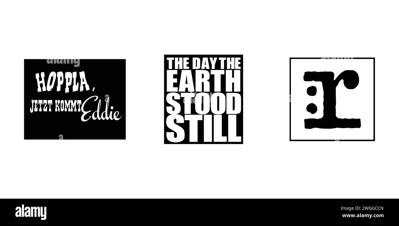 The Day The Earth Stood Still, Hoppla Jetzt Kommt Eddie, Reprise Records. Vector illustration, editorial logo. Stock Vector
