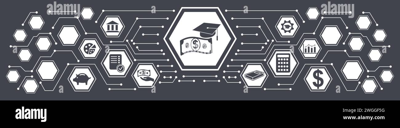 Concept of fafsa with connected icons Stock Photo - Alamy
