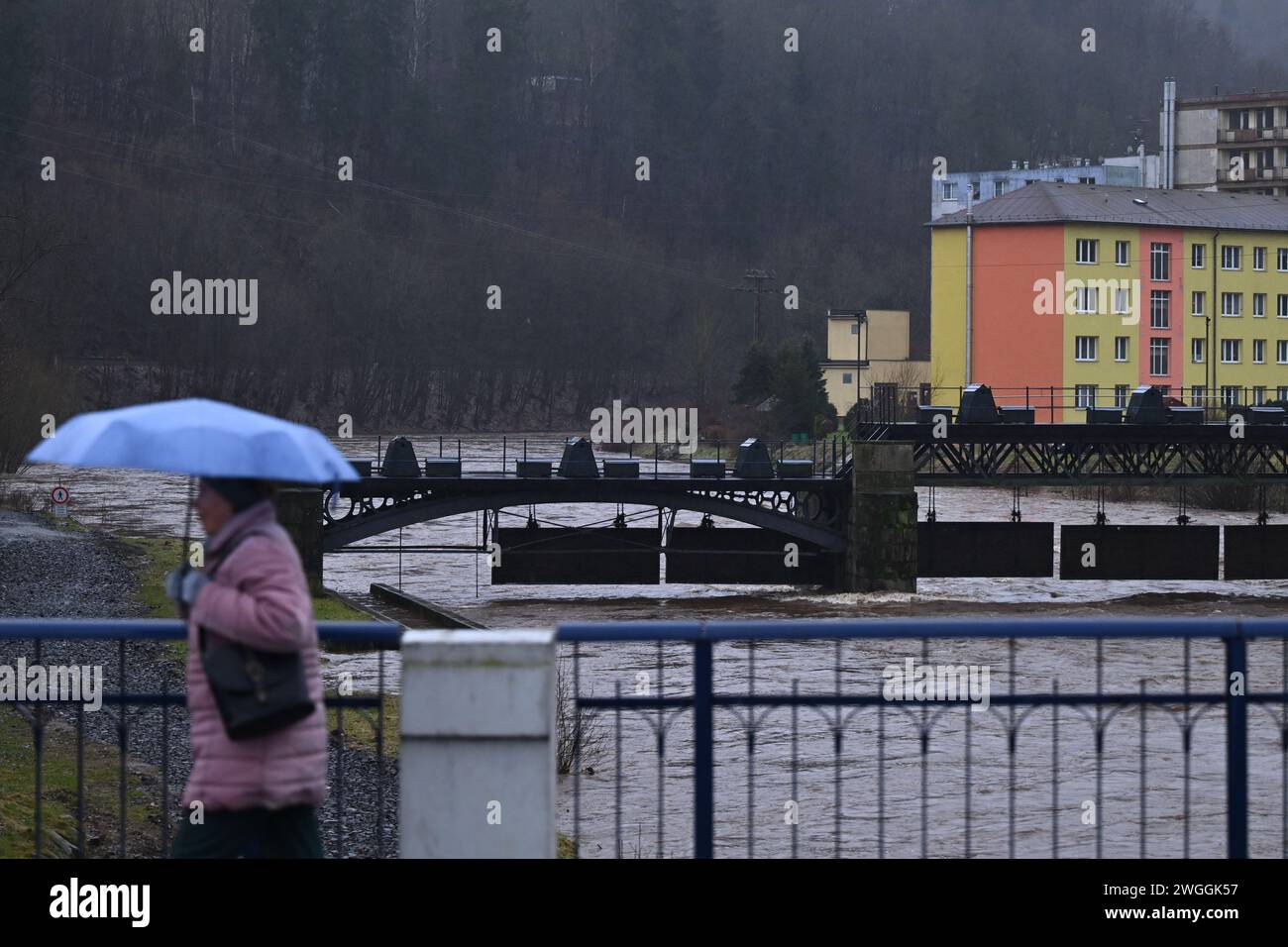 Zelezny Brod, Czech Republic. 05th Feb, 2024. Melting snow from the ...