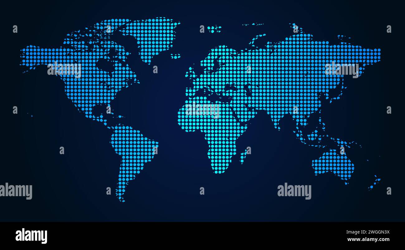 Dots map of the world on white background Stock Vector Image & Art - Alamy