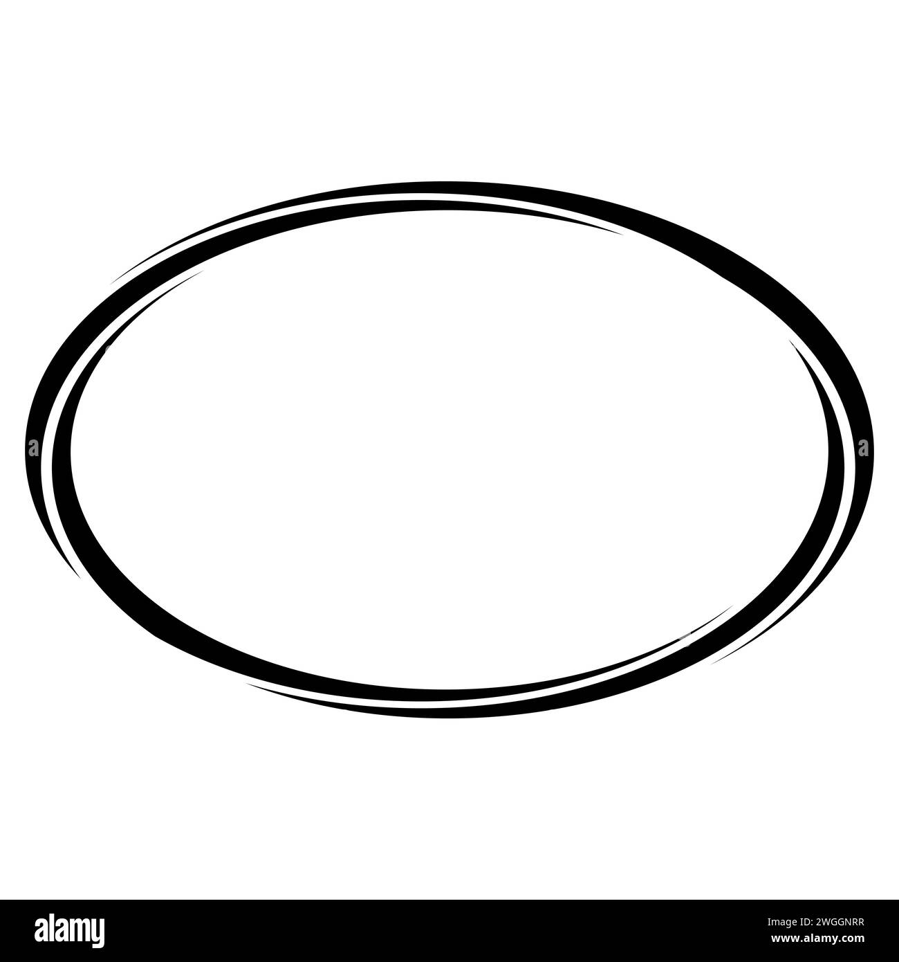 Oval ellipse banner frame, oval badge label with swish edges Stock Vector