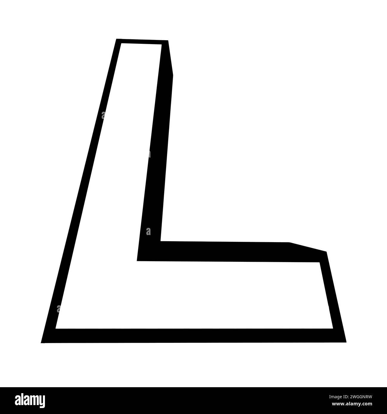 Logo letter l tall slender font letter l perspective height Stock Vector