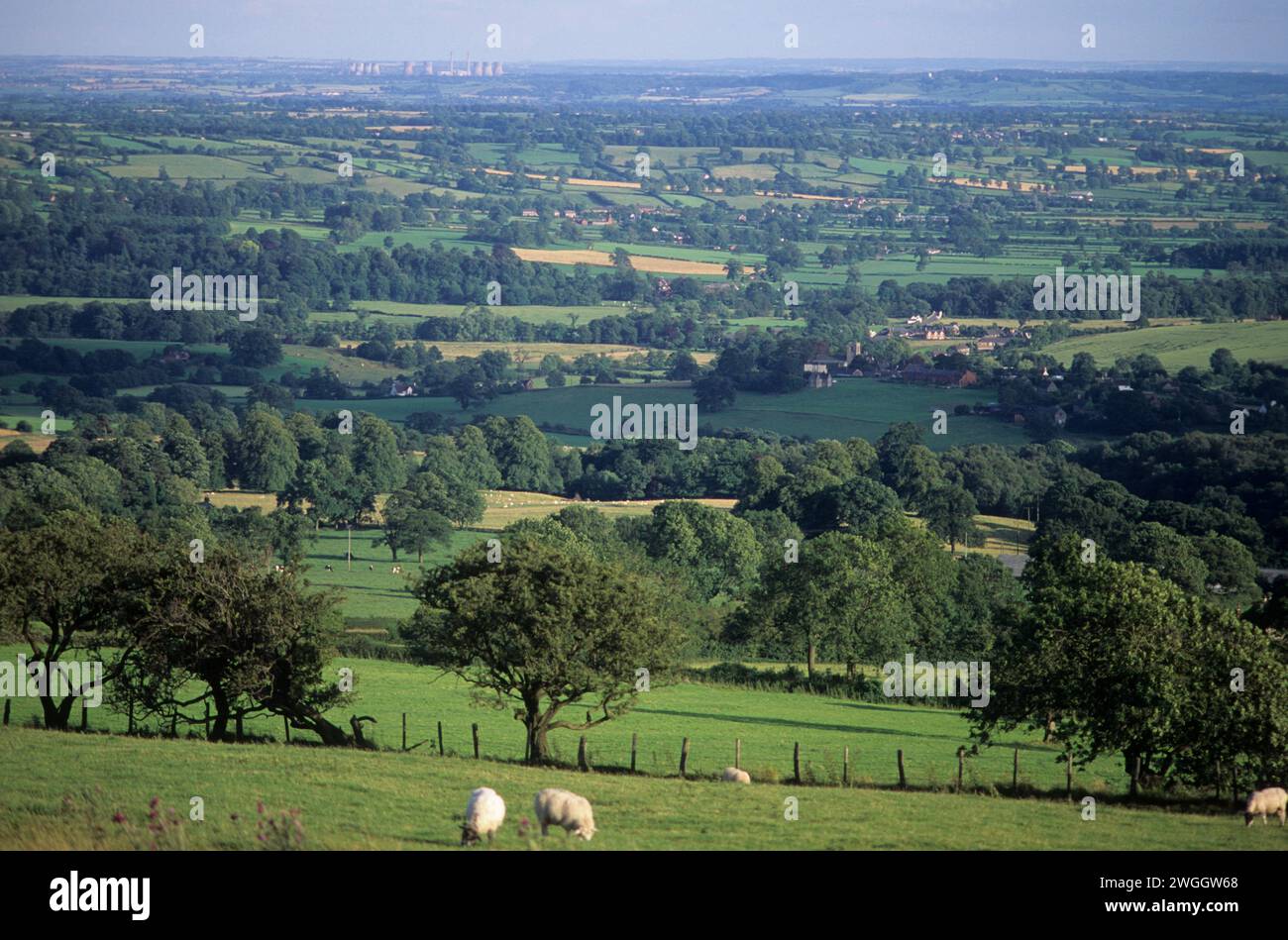UK, Staffordshire, panoramic view of rural England. Stock Photo
