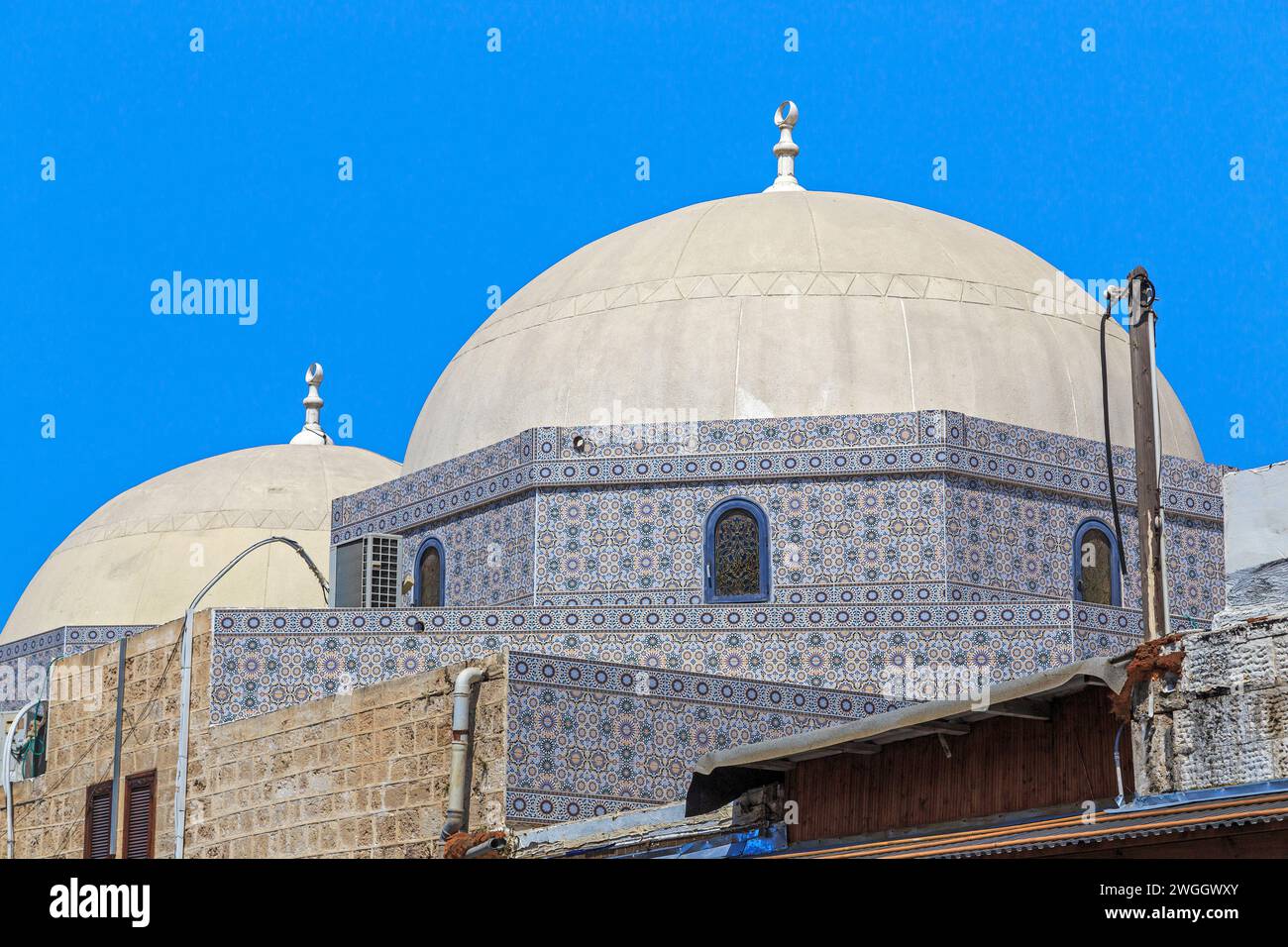 TEL AVIV, ISRAEL - SEPTEMBER 17, 2017: These are the domes of the Al Mahmudiya Mosque in Jaffa. Stock Photo