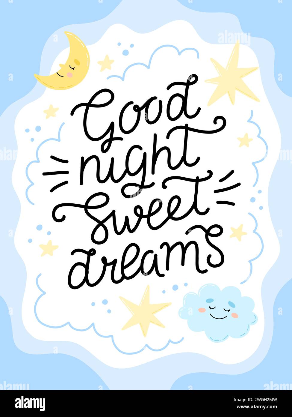 Beautiful card with wish written sweet dreams Vector Image