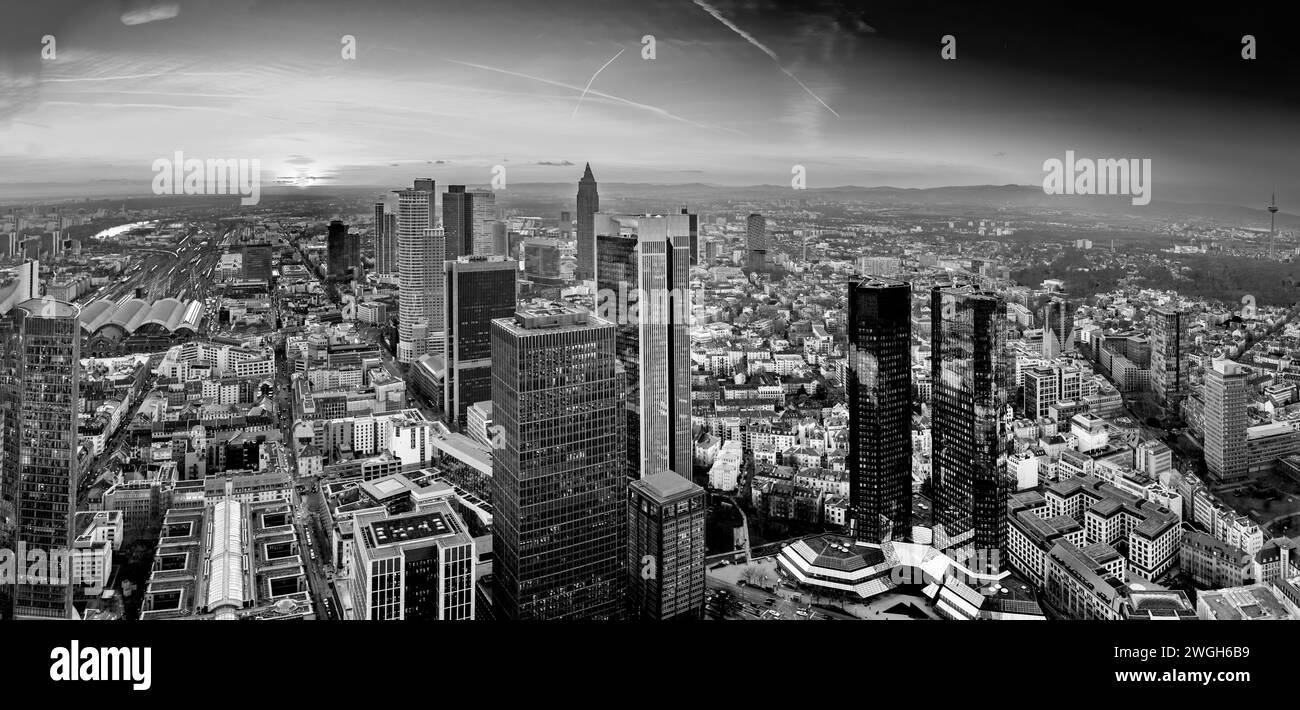 Aerial sunset view Black and White Stock Photos & Images - Alamy