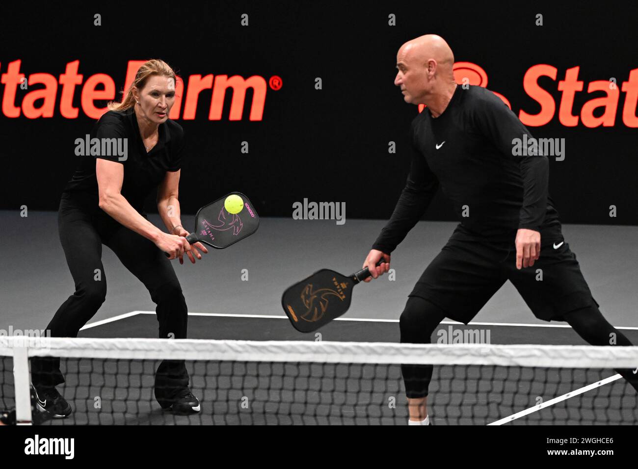 Hollywood FL, USA. 04th Feb, 2024. Andre Agassi and Steffi Graff play