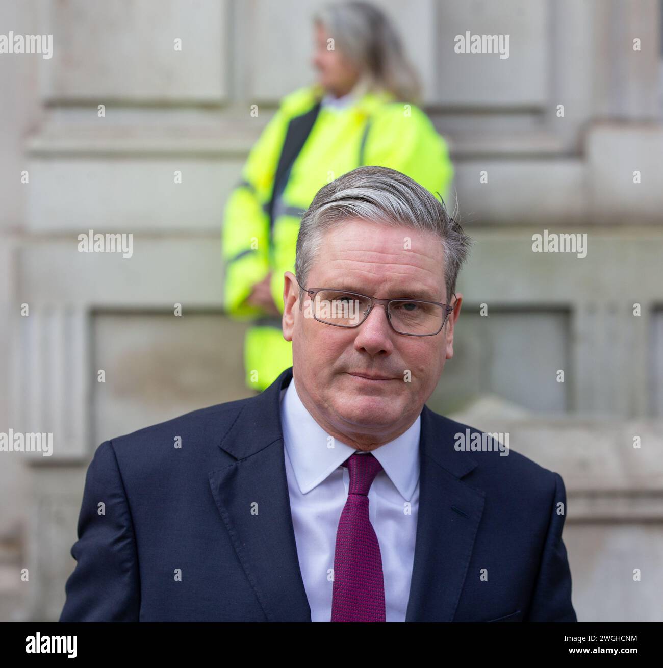London, UK. 5th Feb, 2024. Sir Keir Starmer Leader of the Labour Party with john Healey leaves Cabinet office after meeting Whitehall Credit: Richard Lincoln/Alamy Live News Stock Photo